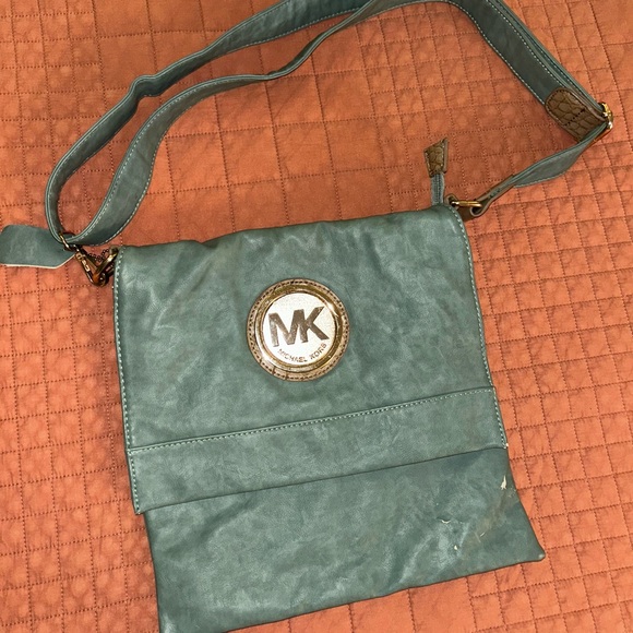 Michael Kors Handbags - Michael Kors Teal Green Crossbody Bag with MK Emblem